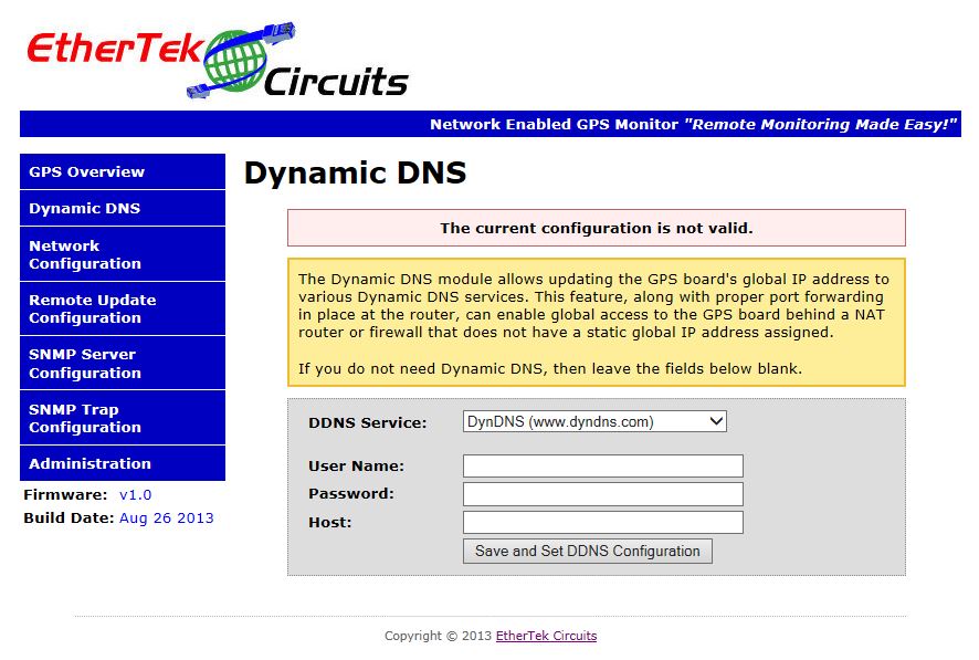 Dynamic DNS Setup screen.