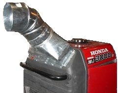 Honda 3000is generator with custom exhaust pipe